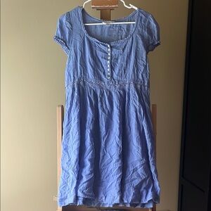 April Cornell Light Periwinkle Blue Cotton Pintuck Dress